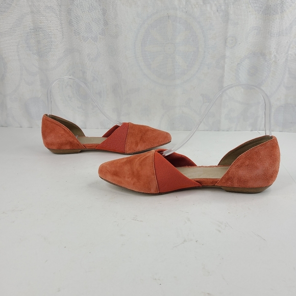 Eileen Fisher Asha Su coral suede leather slip on D'Orsay flats - Picture 6 of 13